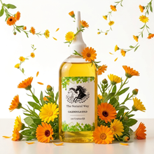 Laden Sie das Bild in den Galerie-Viewer, Calendula Gold van The Natural Way is een huidverzorgingsproduct voor paarden, op basis van Goudsbloem olie