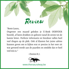 Charger l&#39;image dans la galerie, Oervoer - gezonde voeding voor jeukgevoelige paarden, The Natural Way Laura Cleirens E-book, cursus natuurlijke gezonde voeding voor paarden, zomereczeem jeuk mok CPL chronisch progressief lymfoedeem, kruiden, ruwvoer, krachtvoer, balancer, darmflora, luzerne, organen
